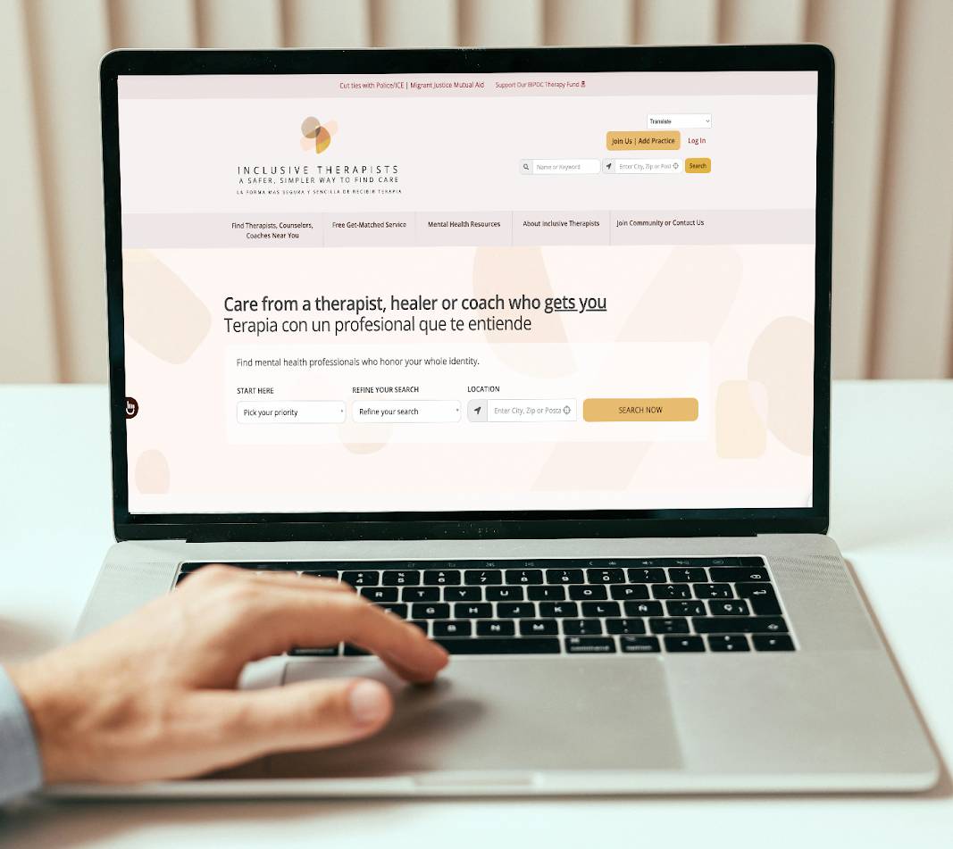 LGBT therapy directories, image of someone searching an LGBTQ therapy directory.